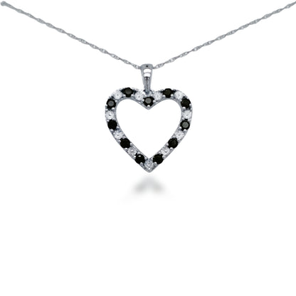 10K Gold Diamond and Sapphire Heart Necklace