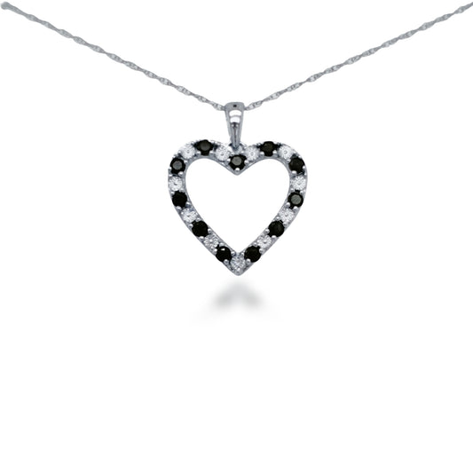 10K Gold Diamond and Sapphire Heart Necklace