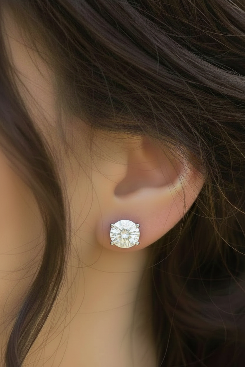 14k Lab Grown Diamond Solitaire Stud Earrings