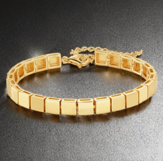 Sterling Silver Square Links Bracelet