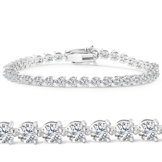 14k Gold Lab Grown Three Prong Tennis Bracelet