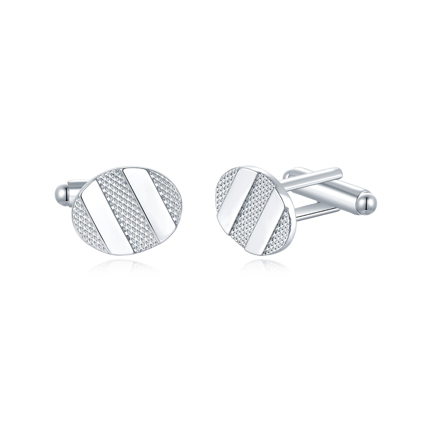 Gold or Rhodium Plated Oval Design Cufflinks