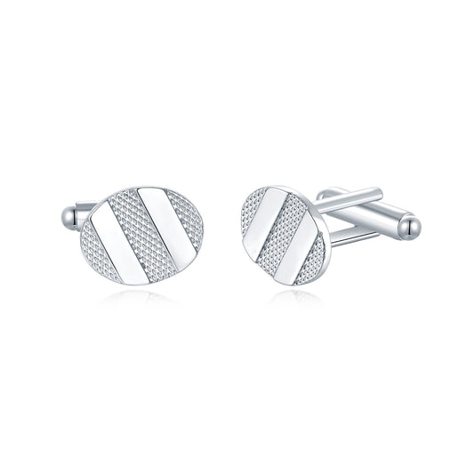 Gold or Rhodium Plated Oval Design Cufflinks