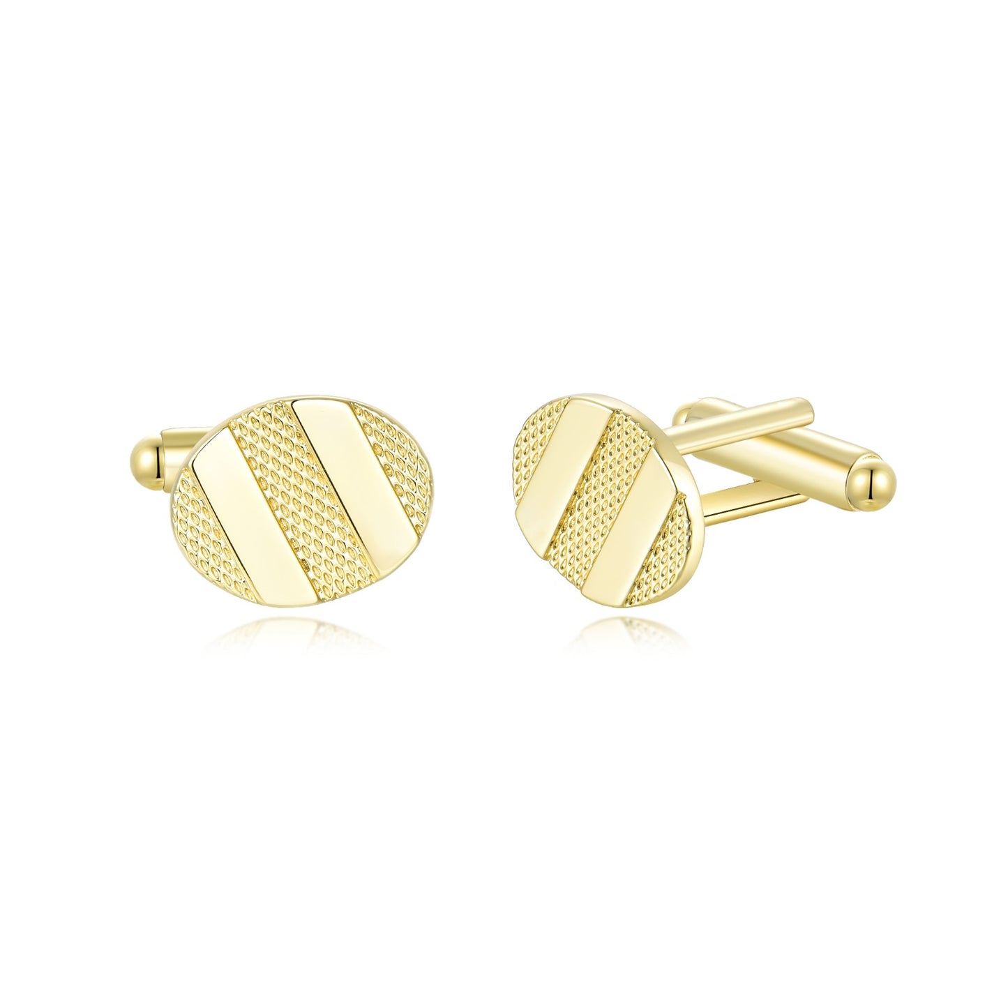 Gold or Rhodium Plated Oval Design Cufflinks