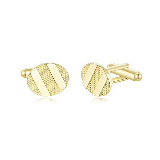 Gold or Rhodium Plated Oval Design Cufflinks