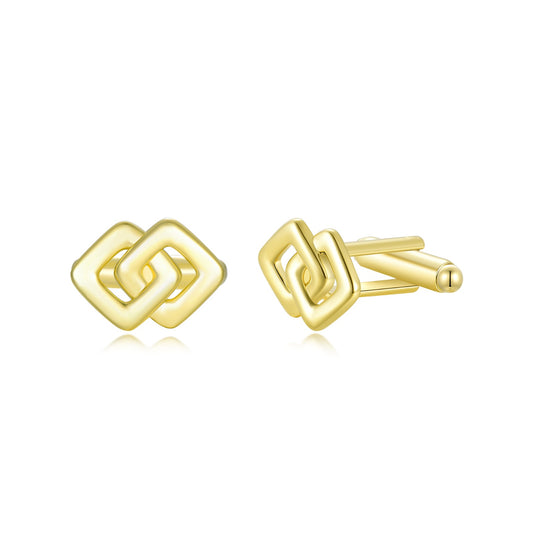Gold Plated Interlocking Squares Cufflinks