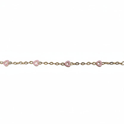 Sterling Silver Gold Plated Outline Enamel Heart Bracelet