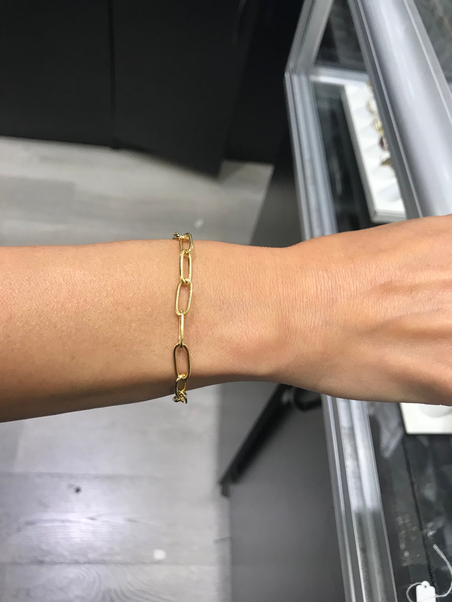 Gold Plated Sterling Silver Classic Paperclip Bracelet