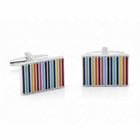 Colorful Enamel Stripes Cufflinks