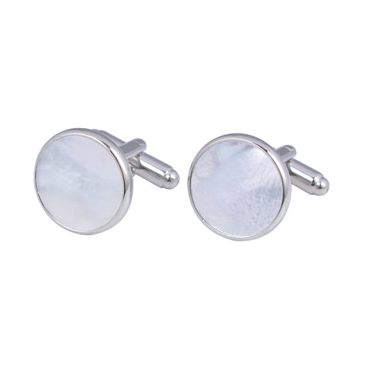 Round Shell Pearl Cufflinks
