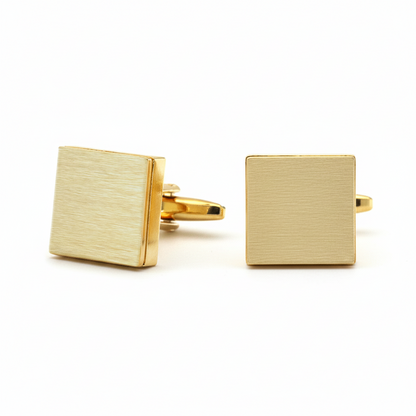 Brushed Gold Square Cufflinks