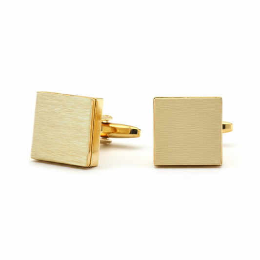 Brushed Gold Square Cufflinks