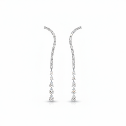 14K Lab Grown Diamond Tennis With Teardrop Earrings