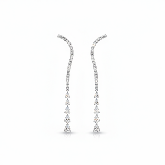 14K Lab Grown Diamond Tennis With Teardrop Earrings