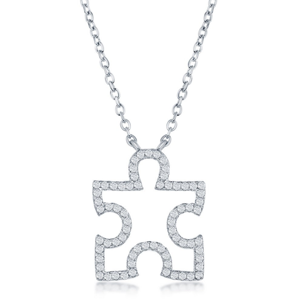 Sterling Silver Puzzle Piece Necklace