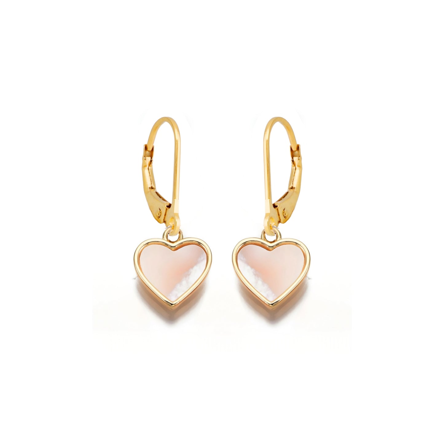 Surgical Steel Gold Plated Mother of Pearl Heart Earring