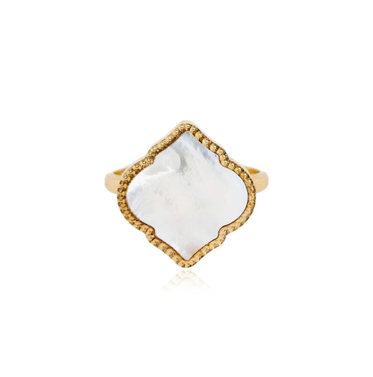 14K Gold Mother of Pearl Ring