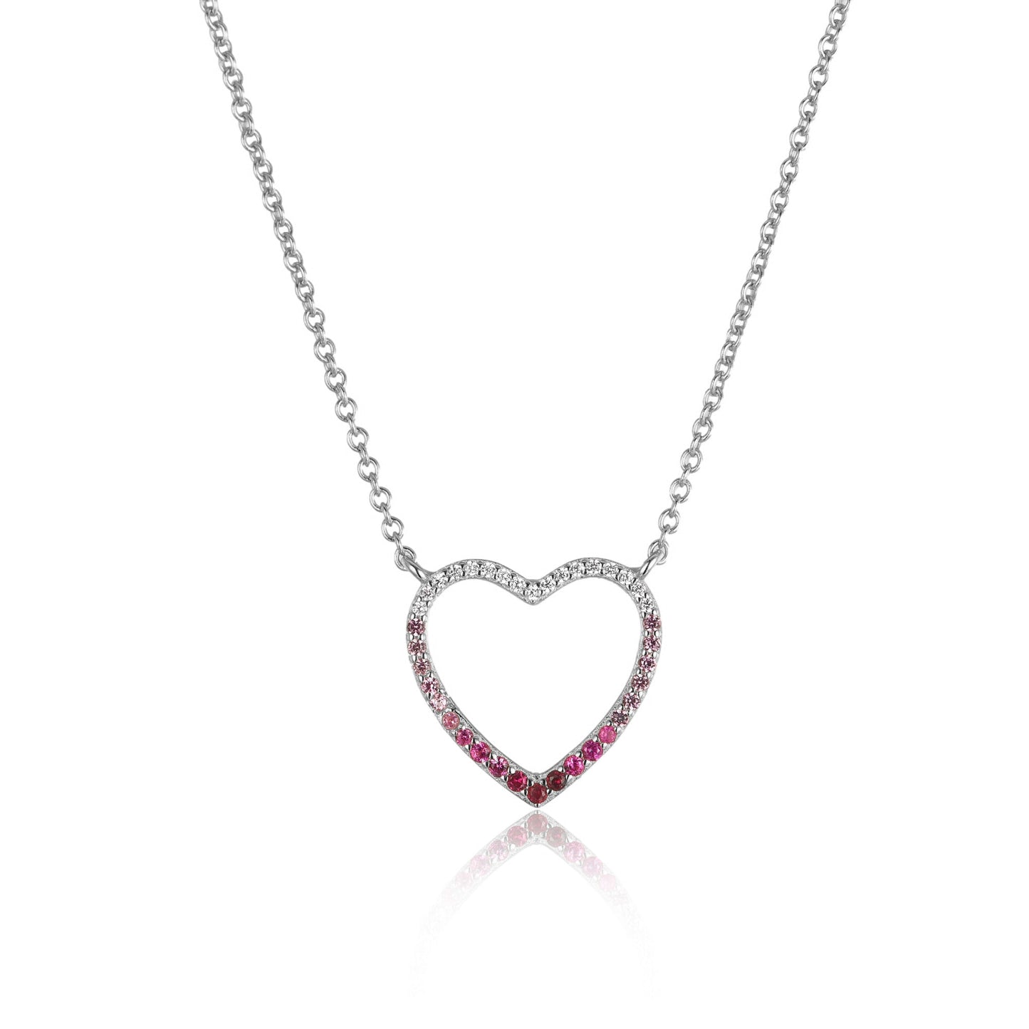 Sterling Silver Colorful Heart Necklace