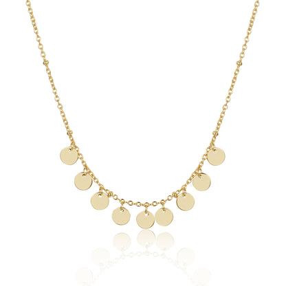 Sterling Silver Gold Plated Dangling Circles Necklace