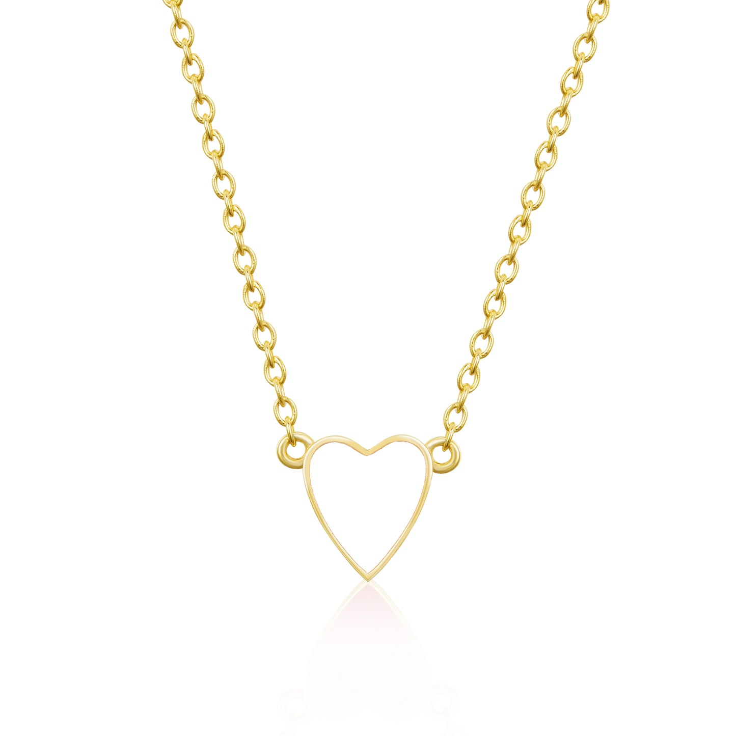 Sterling Silver Gold Plated Enamel Heart Necklace