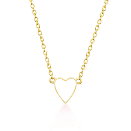 Sterling Silver Gold Plated Enamel Heart Necklace