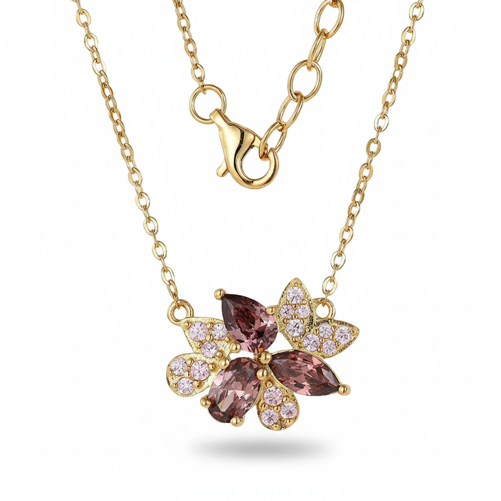 Marquise Flower Cluster Necklace