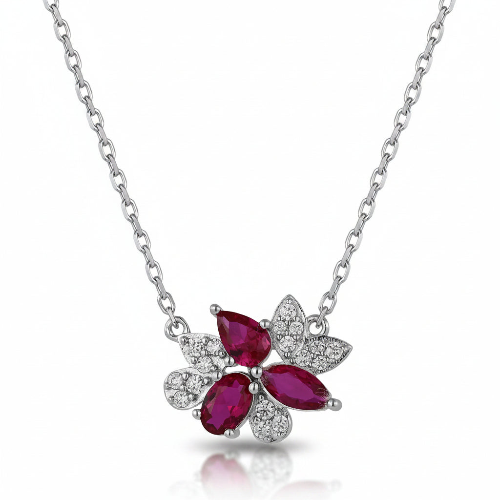 Marquise Flower Cluster Necklace
