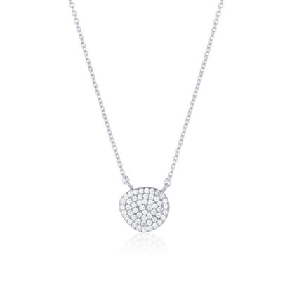 Gold Plated Sterling Silver Natural Shape CZ Necklace