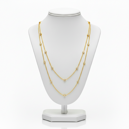 CZ Diamond by the Yard Station Necklace