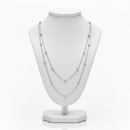CZ Diamond by the Yard Station Necklace