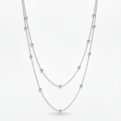 CZ Diamond by the Yard Station Necklace