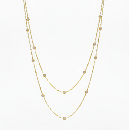 CZ Diamond by the Yard Station Necklace