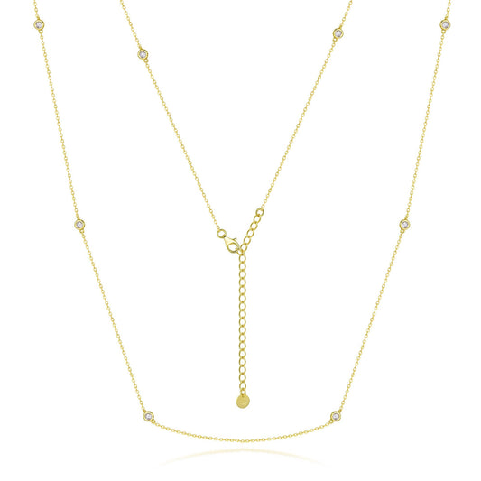CZ Diamond by the Yard Station Necklace