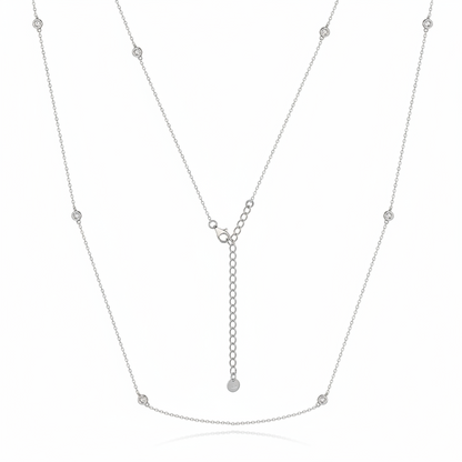 CZ Diamond by the Yard Station Necklace