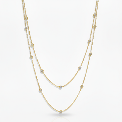 CZ Diamond by the Yard Station Necklace
