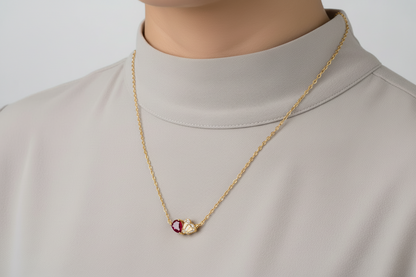 Sterling Silver Two Shape Pendant Necklace