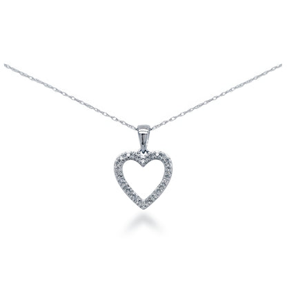 10K Small Diamond Heart Pendant Necklace