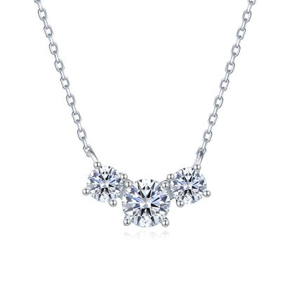 Sterling Silver 3 CZ Necklace