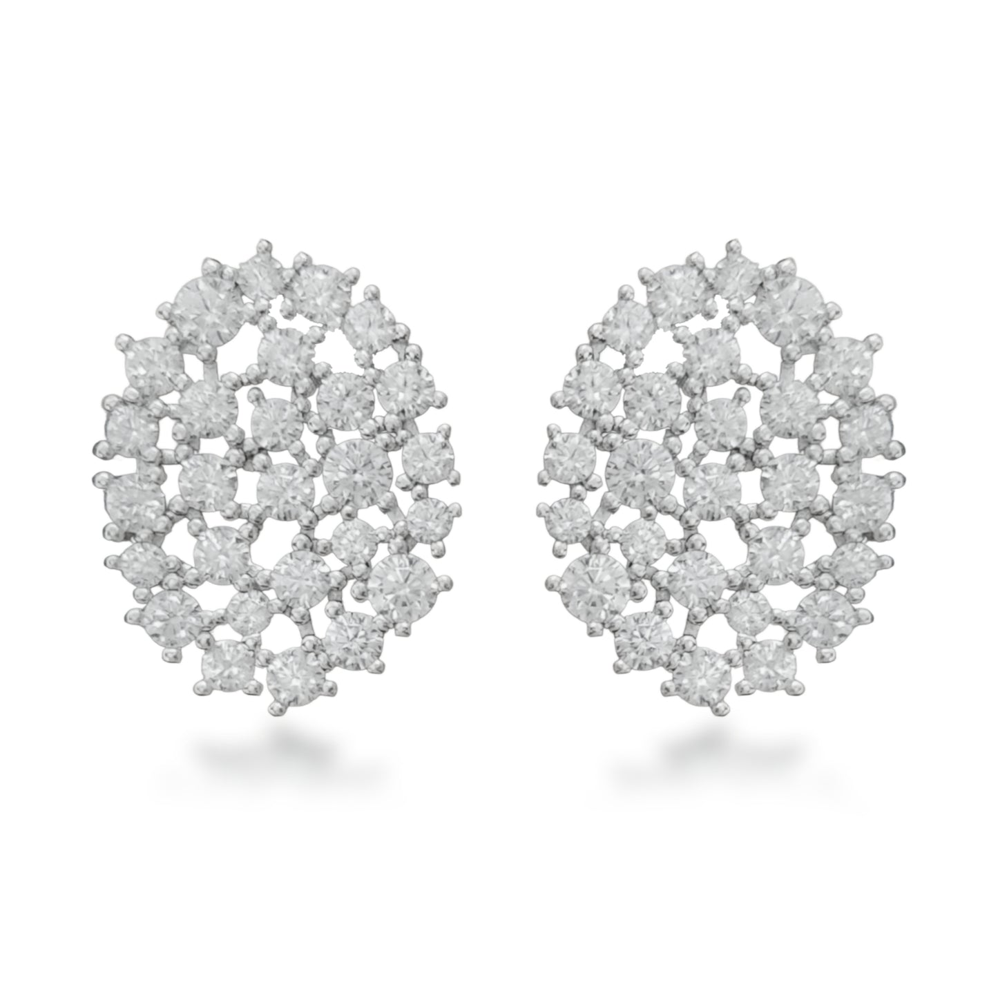 Sterling Silver Sprinkled Oval Stud Earring