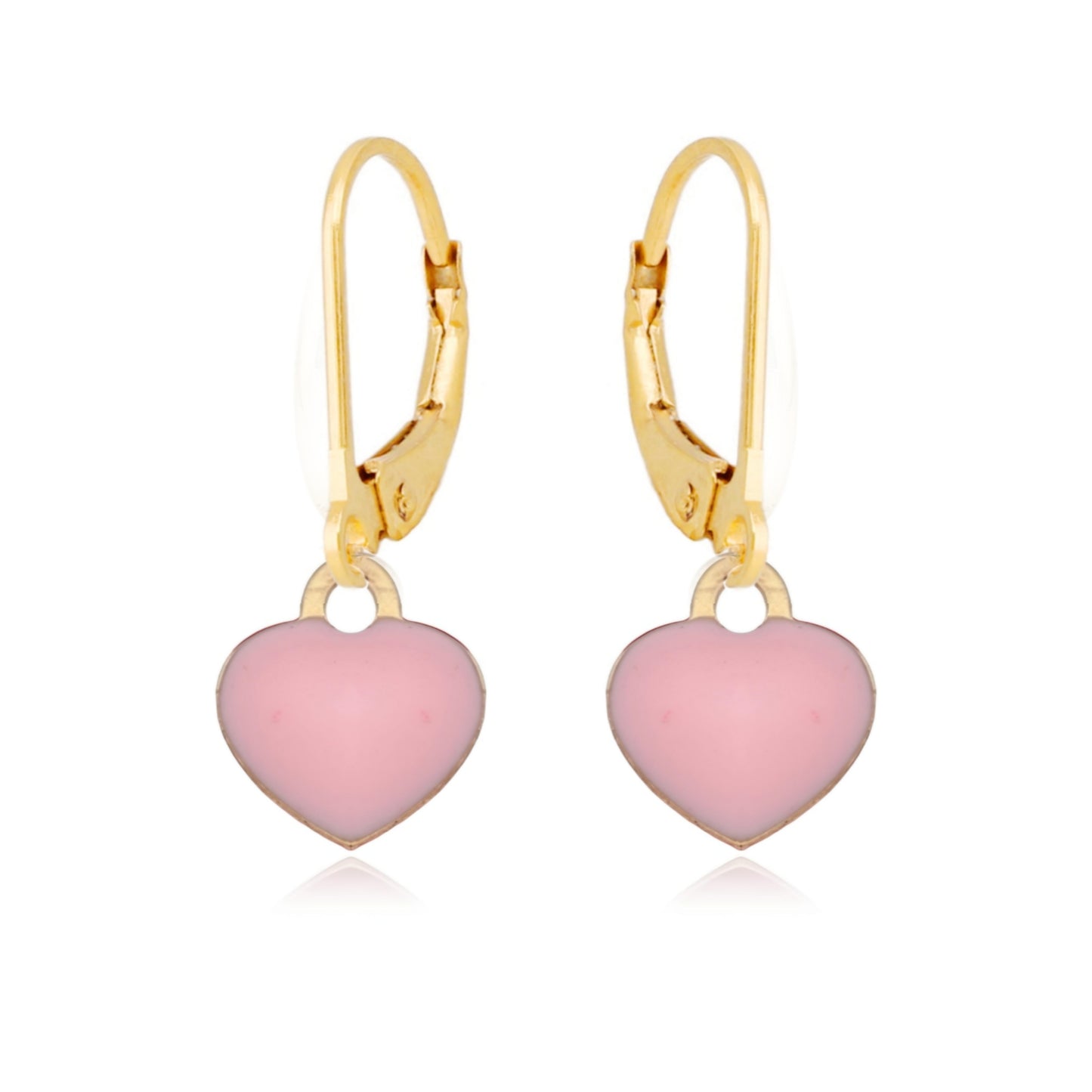 Surgical Steel Gold Plated Enamel Heart Earring