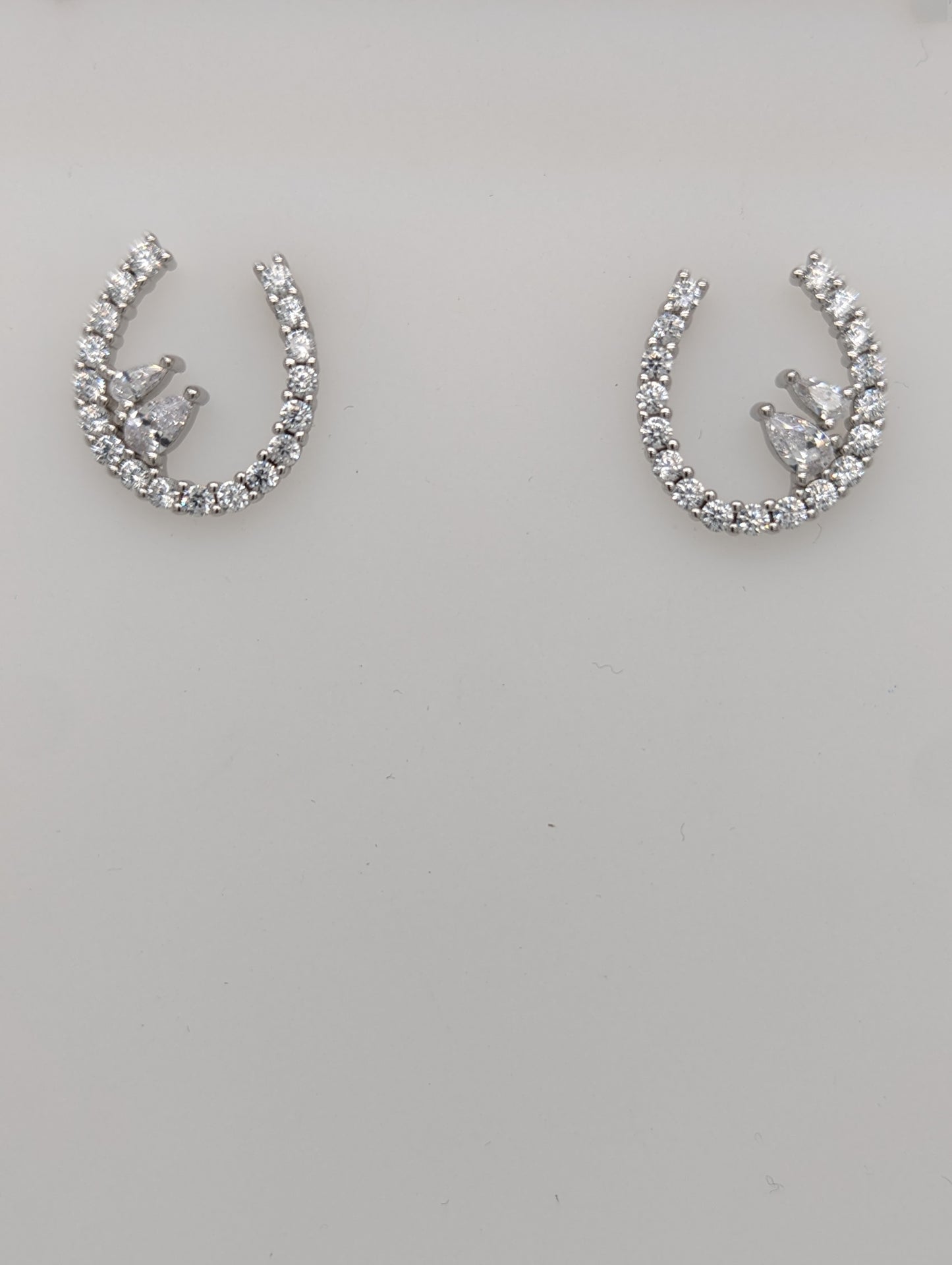 Sterling Silver Small "J" CZ Earring