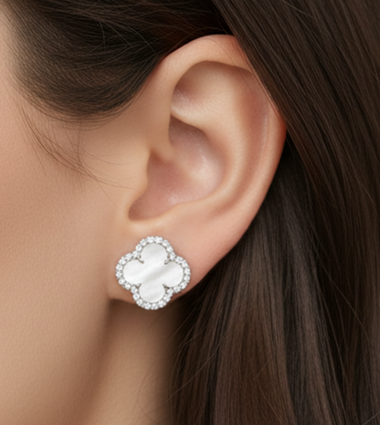 Sterling Silver Classic Clover Stud Earrings