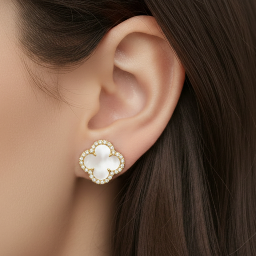 Sterling Silver Classic Clover Stud Earrings