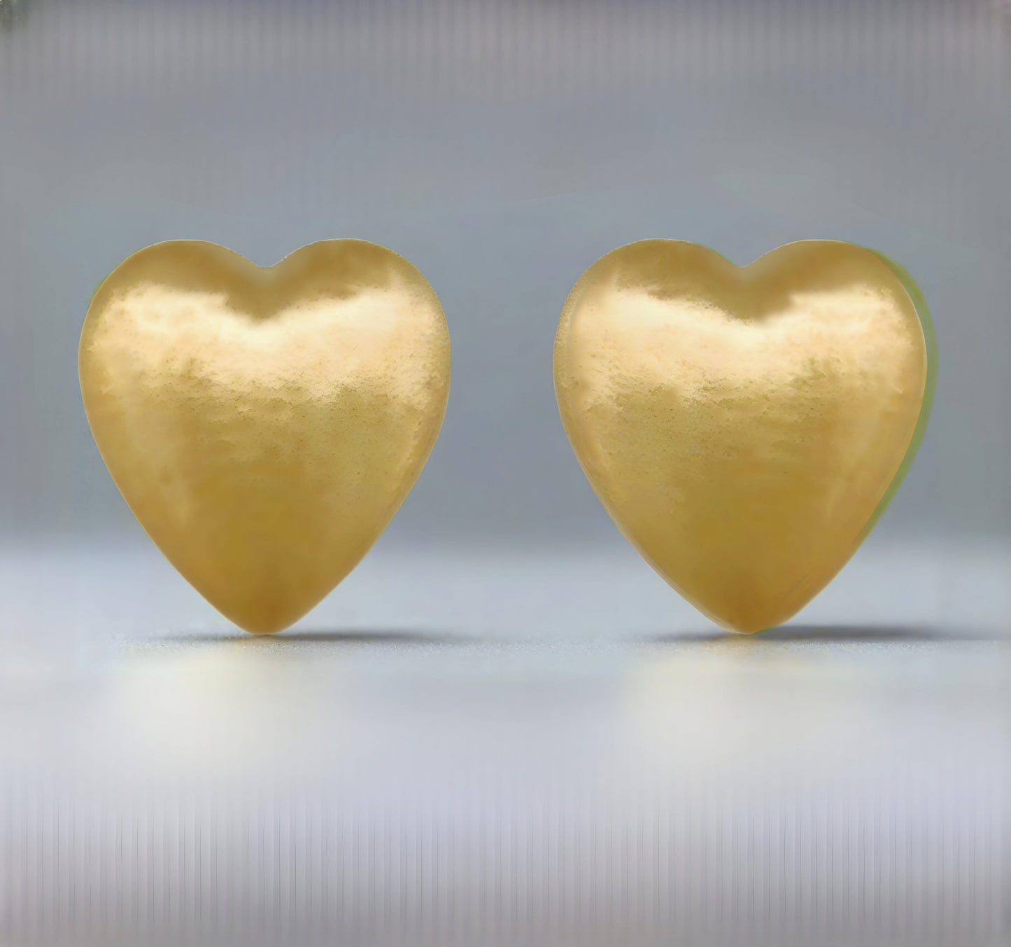 Gold Plated Surgical Steel Puffy Heart Stud Earrings