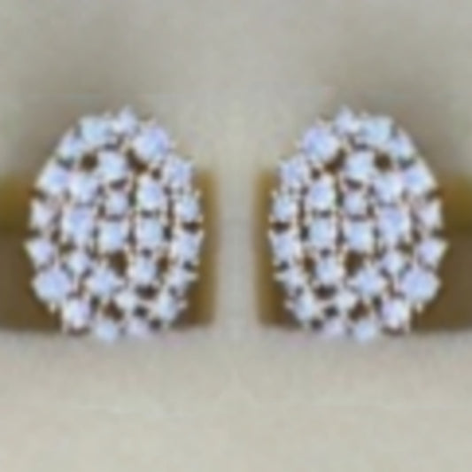 Sterling Silver Sprinkled Oval Stud Earring