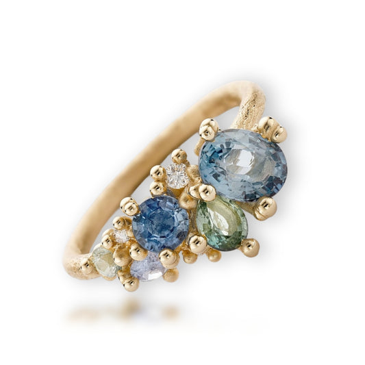 Gold Plated Silver Colorful Ring