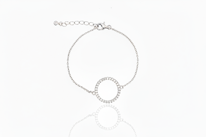 Sterling Silver Medium CZ Circle Bracelet