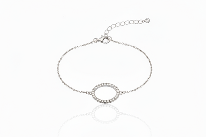 Sterling Silver Medium CZ Circle Bracelet