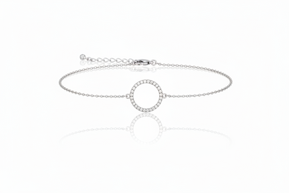 Sterling Silver Medium CZ Circle Bracelet