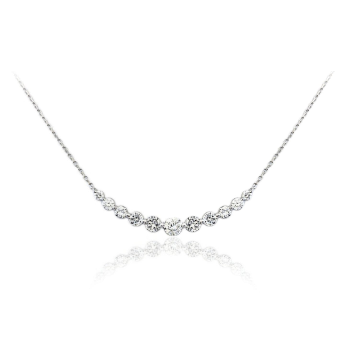 14k Gold and Diamond Curved Bar Necklace - HK Jewels